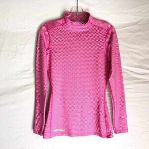 Under Armour PINK Star ColdGear Mock Neck Fitted Shirt Women’s Size Small